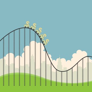 Dollars on Roller Coaster